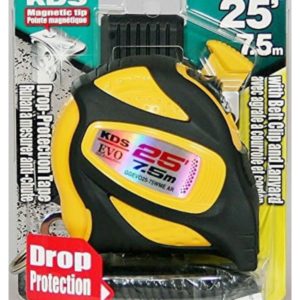 KDS GoodGrip Safety Measuring Tape 7.5m / 25ft – Drop Protection, Magnetic Tip, Yellow/Black (GGEVO25-75WME)
