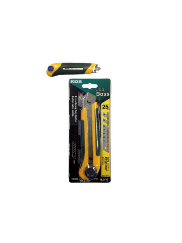 KDS Reiter H-11YE Professional Cutter – 25mm Snap-Off Blade, Yellow Rubber Grip