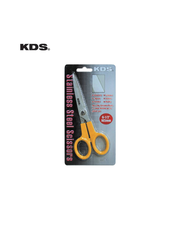 KDS KSC-2 Yellow Scissors – 165mm Stainless Steel, Sharp & Durable