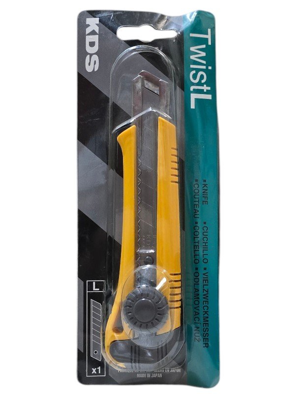 KDS L-19YE Twist-Lock Utility Knife 18mm with ABS Handle – Made in Japan - Image 2