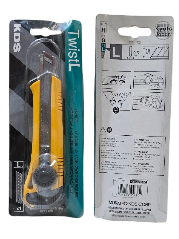 KDS L-19YE Twist-Lock Utility Knife 18mm with ABS Handle – Made in Japan - Image 8