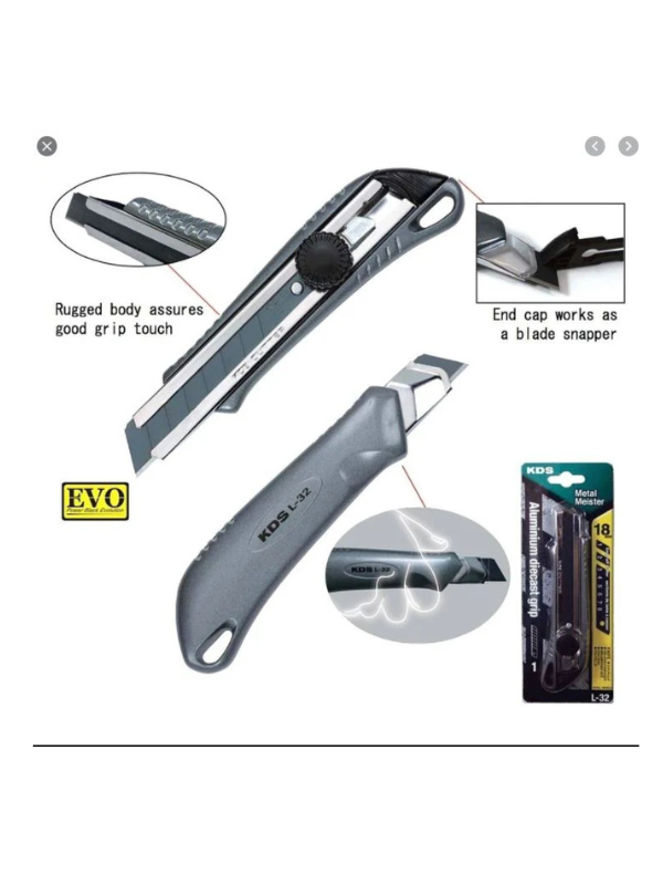 KDS L-32 Metal Meister 18mm Metal Cutter Knife with Twist-Lock System – Made in Japan - Image 2