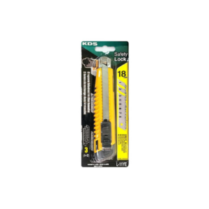 KDS L-11YE Safety L Utility Knife – 18mm Retractable Blade, Yellow Handle