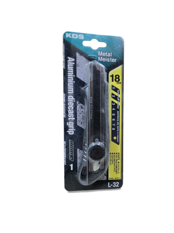 KDS L-32 Metal Meister 18mm Metal Cutter Knife with Twist-Lock System – Made in Japan
