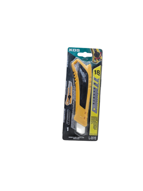 KDS L-35YE 18mm Twist Lock Heavy-Duty Cutter – Yellow Rubber Grip - Image 4