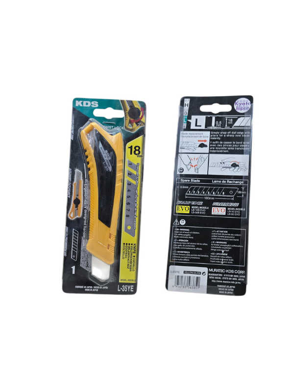 KDS L-35YE 18mm Twist Lock Heavy-Duty Cutter – Yellow Rubber Grip - Image 5