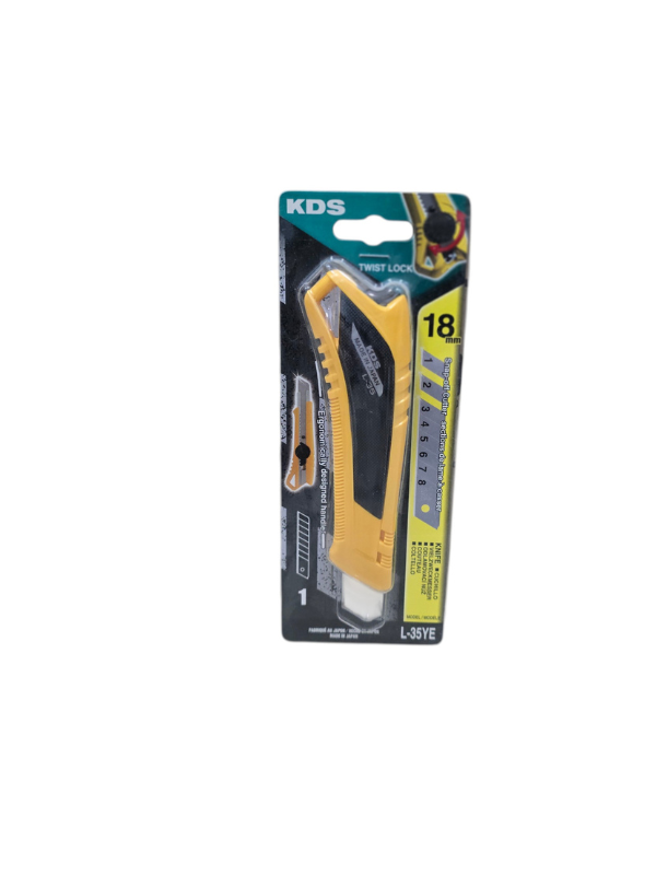 KDS L-35YE 18mm Twist Lock Heavy-Duty Cutter – Yellow Rubber Grip - Image 6