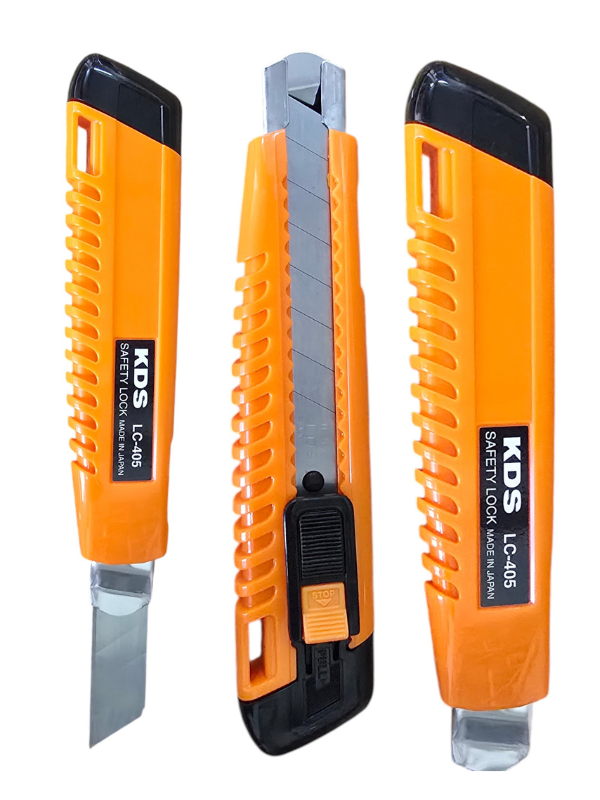 KDS LC-405 18mm Utility Cutter Knife Pack of 2 – Safety Lock, Orange Handle, Made in Japan - Image 3