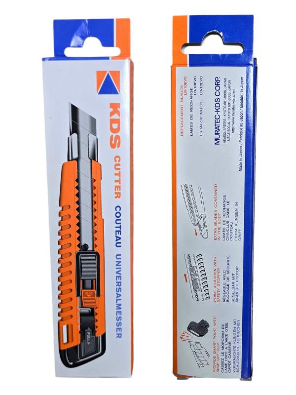 KDS LC-405 18mm Utility Cutter Knife Pack of 2 – Safety Lock, Orange Handle, Made in Japan - Image 6