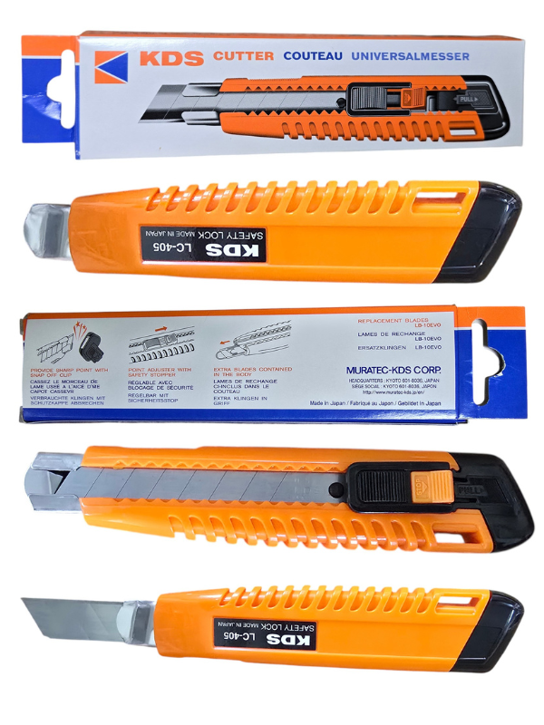 KDS LC-405 18mm Utility Cutter Knife Pack of 2 – Safety Lock, Orange Handle, Made in Japan - Image 8