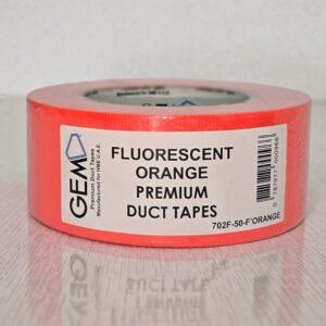 702F-50-F'Orange GEM Premium Fluorescent Orange Duct / Cloth Tape, 50mm x 25m – Strong, Durable & Reinforced Adhesive Tape