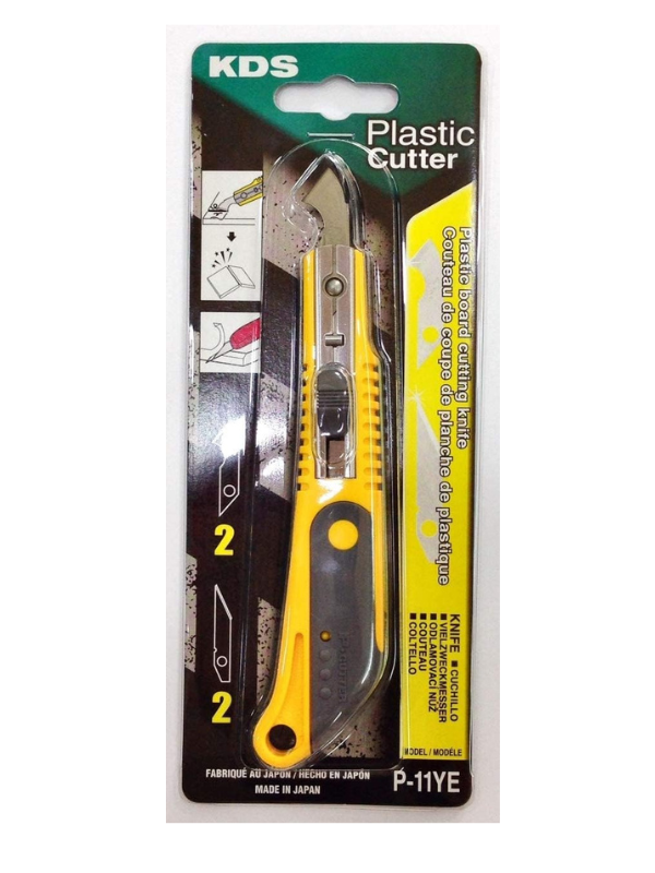 KDS P-11YE Plastic Cutter – Yellow Handle for Acrylic, PVC & Plastic Sheets