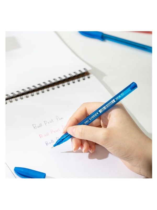 Deli Q9 Ballpoint Pens, 0.7mm Mini Tip, Blue Ink, Smooth Writing, Pack of 50 - Image 2
