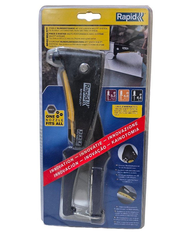 Rapid 5001125 RP40 MULTI Hand Riveter, Stainless Steel, Multi-Nozzle Design, Soft Grip Handle, Matte Black Finish - Image 10