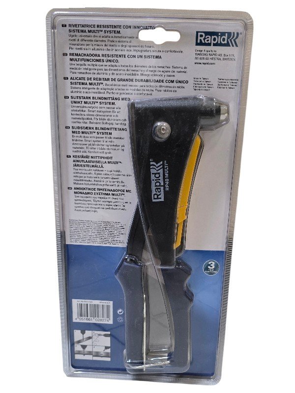 Rapid 5001125 RP40 MULTI Hand Riveter, Stainless Steel, Multi-Nozzle Design, Soft Grip Handle, Matte Black Finish - Image 11