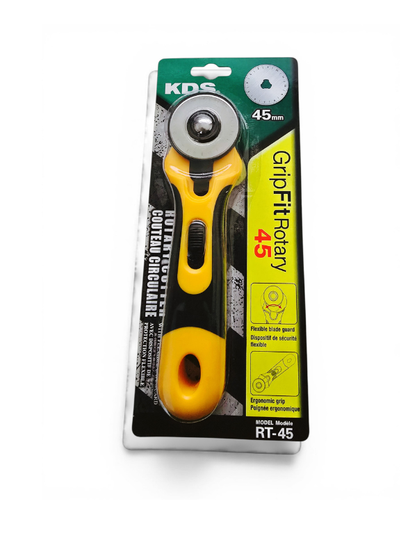 KDS RT-45 45mm Rotary Cutter – Ergonomic Grip with Safety Blade Guard
