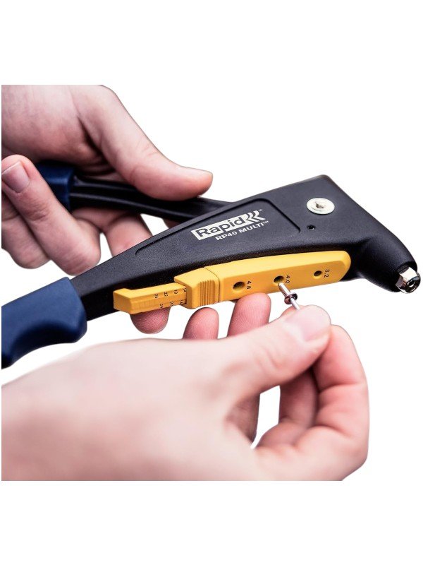Rapid 5001125 RP40 MULTI Hand Riveter, Stainless Steel, Multi-Nozzle Design, Soft Grip Handle, Matte Black Finish - Image 5