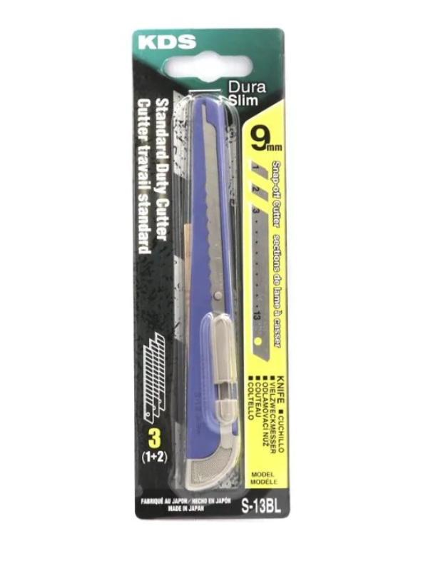 KDS S-13BL Dura Slim 9mm Snap-Off Cutter – Blue Handle