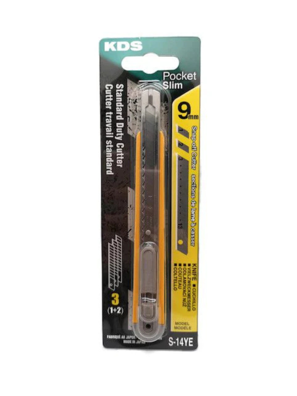 KDS S-14YE Pocket Slim 9mm Snap-Off Cutter – Yellow