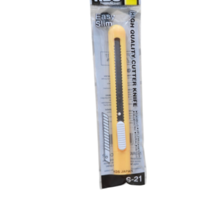 KDS Easy Slim Cutter S-21 9mm Yellow – Pack of 5 with Blades and Nylon Storage Bag