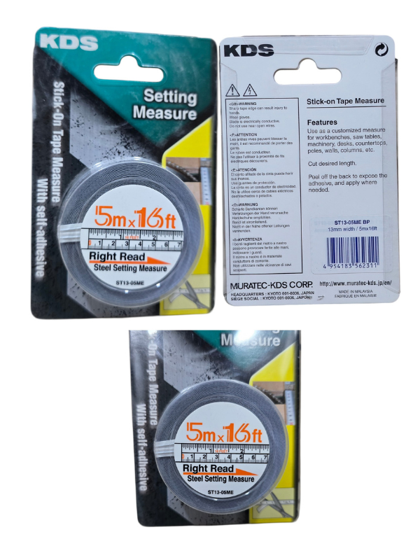 KDS ST13-05ME Stick-On Steel Measuring Tape – 5m / 16ft, 13mm Wide - Image 4