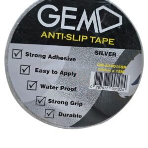 GM-AS5015SR GEM Anti-Slip Tape, Silver, 50mm x 15m – Strong Adhesive, Durable Grip & Enhanced Safety