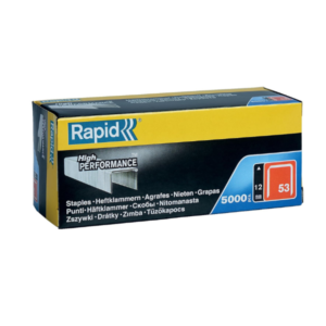 Rapid No.53 Staples 12 mm (53/12), Galvanised Steel, 5000 Pieces