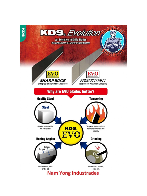 KDS VB-10 EVO 9mm Low-Angle Snap-Off Knife Blades – Pack of 2 (20 Blades Total), Made in Japan - Image 4