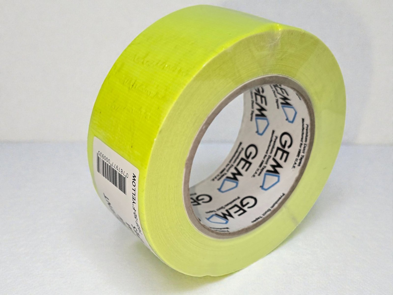 702F-50-F'Yellow GEM Premium Fluorescent Yellow Duct / Cloth Tape, 50mm x 25m – Strong, Durable & Reinforced Adhesive Tape - Image 3