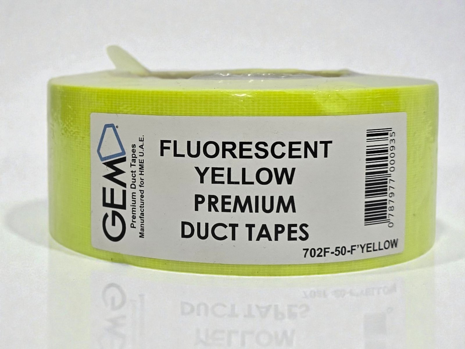 702F-50-F'Yellow GEM Premium Fluorescent Yellow Duct / Cloth Tape, 50mm x 25m – Strong, Durable & Reinforced Adhesive Tape - Image 5
