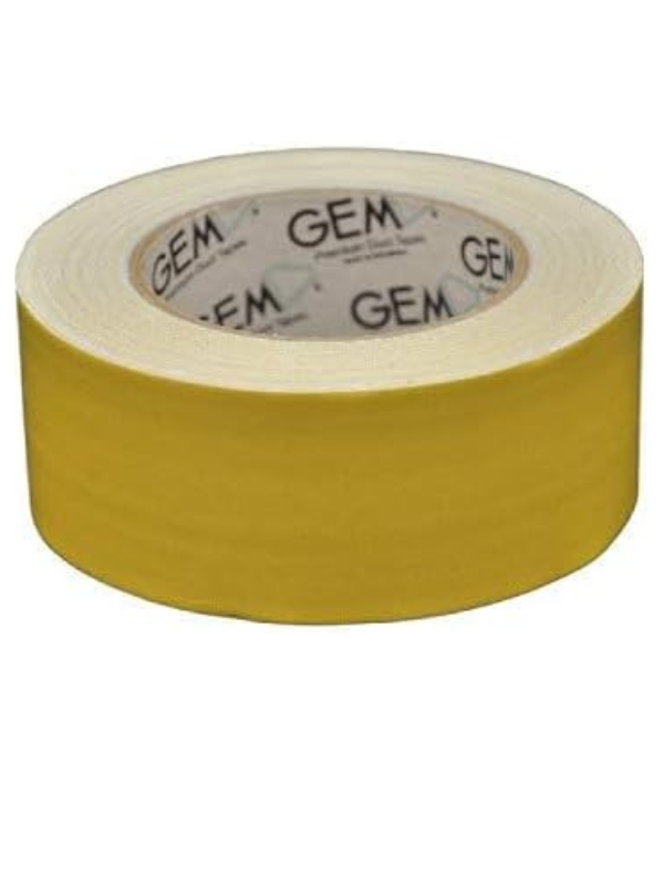GEM Premium Cloth Duct Tape, Yellow, 75mm x 25m – Strong, Durable & Reinforced Adhesive Tape